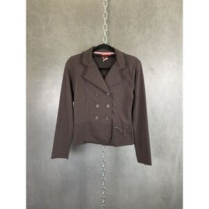 Y2K 2000s Puma Brown Fleece‎ Blazer Jacket Size Small